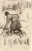 Репродукция картины "peasant woman, stooping to the left" художника "ван гог винсент"