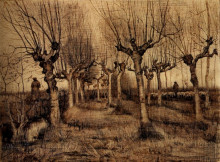 Репродукция картины "pollard birches" художника "ван гог винсент"
