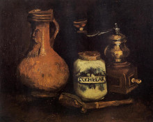 Копия картины "still life with coffee mill, pipe case and jug" художника "ван гог винсент"