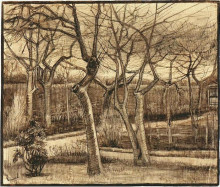 Репродукция картины "the vicarage garden" художника "ван гог винсент"