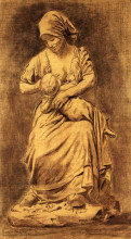 Копия картины "french peasant woman suckling her baby after dalou" художника "ван гог винсент"