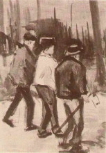 Картина "three woodcutters walking" художника "ван гог винсент"