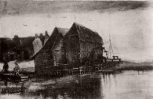 Копия картины "watermill at gennep" художника "ван гог винсент"