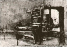 Репродукция картины "weaver facing left" художника "ван гог винсент"