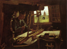 Репродукция картины "weaver near an open window" художника "ван гог винсент"