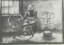 Репродукция картины "woman reeling yarn" художника "ван гог винсент"