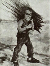 Репродукция картины "wood gatherer, figure study" художника "ван гог винсент"