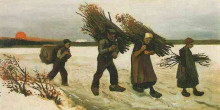 Копия картины "wood gatherers in the snow" художника "ван гог винсент"