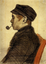 Копия картины "young man with a pipe" художника "ван гог винсент"