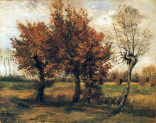 Картина "autumn landscape with four trees" художника "ван гог винсент"