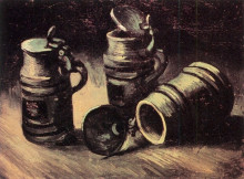 Репродукция картины "beer tankards" художника "ван гог винсент"