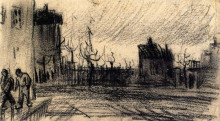 Репродукция картины "city view" художника "ван гог винсент"