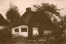 Репродукция картины "cottage with trees" художника "ван гог винсент"