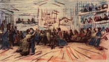 Репродукция картины "dance-hall" художника "ван гог винсент"