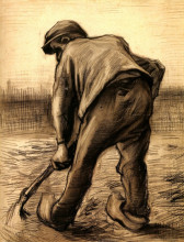 Копия картины "digger in a potato field: february" художника "ван гог винсент"