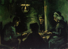 Репродукция картины "four peasants at a meal (study for &#39;the potato eaters&#39;)" художника "ван гог винсент"