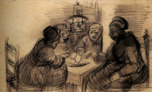 Картина "four people sharing a meal" художника "ван гог винсент"