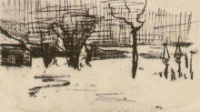 Репродукция картины "garden in the snow" художника "ван гог винсент"