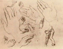 Копия картины "hands" художника "ван гог винсент"