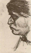 Репродукция картины "head of a man" художника "ван гог винсент"