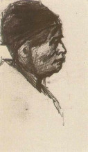 Картина "head of a man with cap" художника "ван гог винсент"