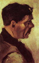Репродукция картины "head of a peasant" художника "ван гог винсент"