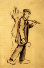 Картина "man with a sack of wood" художника "ван гог винсент"
