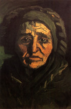 Картина "head of a peasant woman with greenish lace cap" художника "ван гог винсент"