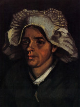Копия картины "head of a peasant woman with white cap" художника "ван гог винсент"