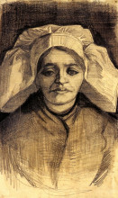 Репродукция картины "head of a woman" художника "ван гог винсент"