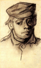 Репродукция картины "head of a young man" художника "ван гог винсент"