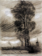 Репродукция картины "landscape in stormy weather" художника "ван гог винсент"