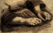 Репродукция картины "lap with hands" художника "ван гог винсент"