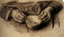 Картина "lap with hands and a bowl" художника "ван гог винсент"