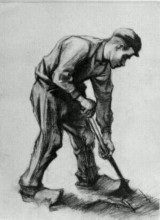 Репродукция картины "peasant boy, digging" художника "ван гог винсент"