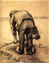 Репродукция картины "peasant lifting beet" художника "ван гог винсент"