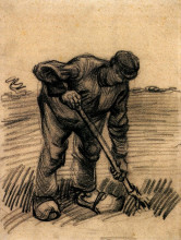 Копия картины "peasant lifting potatoes" художника "ван гог винсент"