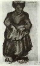 Репродукция картины "peasant woman" художника "ван гог винсент"