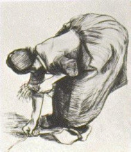 Копия картины "peasant woman gleaning" художника "ван гог винсент"