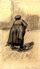 Репродукция картины "peasant woman lifting potatoes" художника "ван гог винсент"