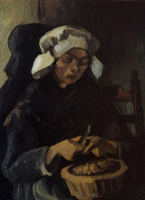 Копия картины "peasant woman peeling potatoes" художника "ван гог винсент"