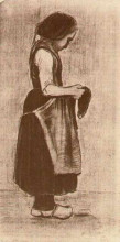Копия картины "peasant girl standing" художника "ван гог винсент"