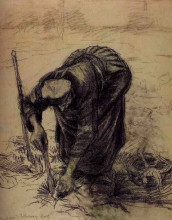 Копия картины "peasant woman, planting beets" художника "ван гог винсент"