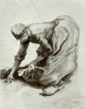 Картина "peasant woman, stooping" художника "ван гог винсент"