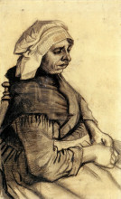 Репродукция картины "seated woman" художника "ван гог винсент"