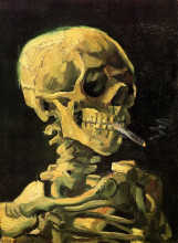 Картина "skull with burning cigarette" художника "ван гог винсент"
