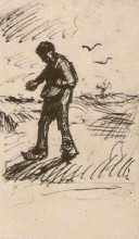 Репродукция картины "sower facing left" художника "ван гог винсент"