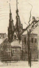 Картина "st. catharina&#39;s church at eindhoven" художника "ван гог винсент"