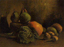Репродукция картины "still life with vegetables and fruit" художника "ван гог винсент"