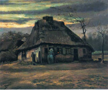 Репродукция картины "straw hats at dusk" художника "ван гог винсент"